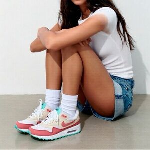 Nike Kids' White and Pink Sneakers